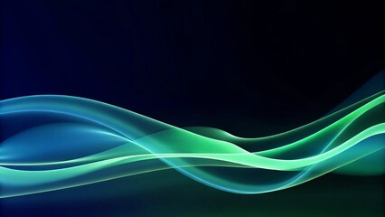 Fototapeta premium Abstract background with blue and green waves. Modern technology wallpaper with abstract blue and green digital waves, futuristic pattern, digital texture, smooth flow, vibrant energy