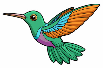 Cute Bird Vector Line Art – Cartoon Clipart Animal Logo Icon on White Background