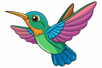 Cute Bird Vector Line Art – Cartoon Clipart Animal Logo Icon on White Background
