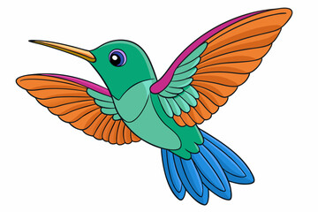 Cute Bird Vector Line Art – Cartoon Clipart Animal Logo Icon on White Background