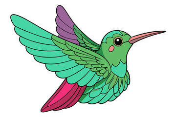 Cute Bird Vector Line Art – Cartoon Clipart Animal Logo Icon on White Background