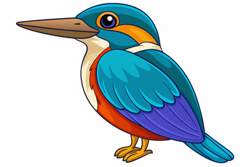 Cute Bird Vector Line Art – Cartoon Clipart Animal Logo Icon on White Background