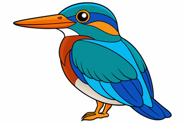 Cute Bird Vector Line Art – Cartoon Clipart Animal Logo Icon on White Background