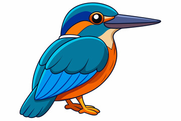 Cute Bird Vector Line Art – Cartoon Clipart Animal Logo Icon on White Background