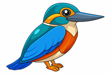 Cute Bird Vector Line Art – Cartoon Clipart Animal Logo Icon on White Background