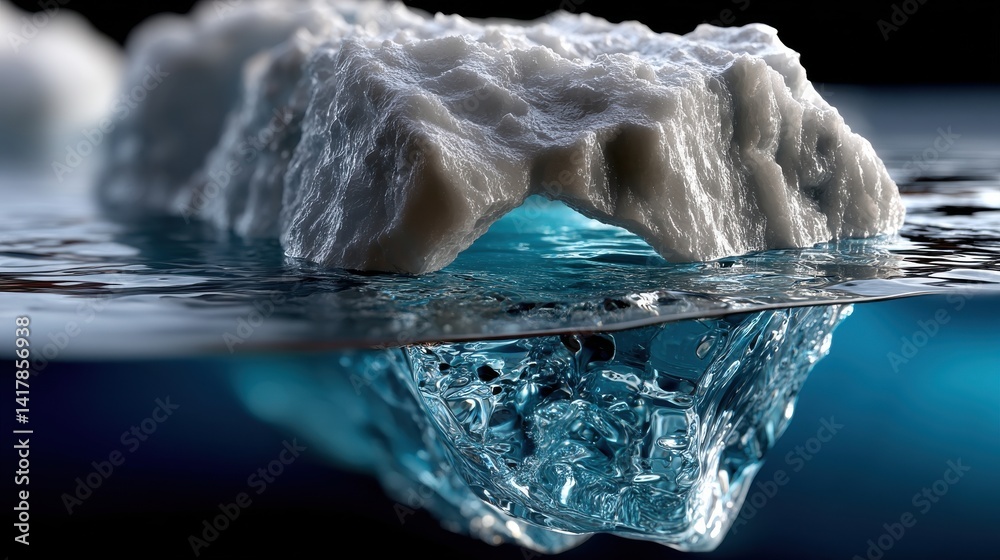 Poster A large ice block is floating in the ocean