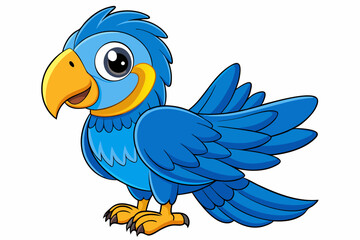 Cute Bird Vector Line Art – Cartoon Clipart Animal Logo Icon on White Background