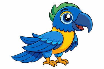 Cute Bird Vector Line Art – Cartoon Clipart Animal Logo Icon on White Background