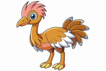 Cute Bird Vector Line Art – Cartoon Clipart Animal Logo Icon on White Background