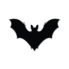 Bat silhouette icon. Halloween black bat silhouettes vector art