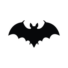 Bat silhouette icon. Halloween black bat silhouettes vector art