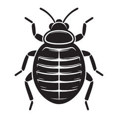 Hitchhiking Bed Bug silhouette, traveling unnoticed – Bed Bug illustration – Minimalist Bed Bug vector – Insect silhouette

