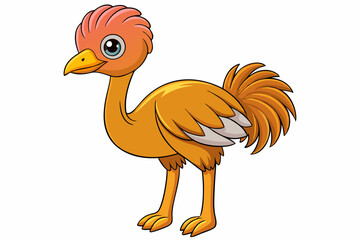 Cute Bird Vector Line Art – Cartoon Clipart Animal Logo Icon on White Background