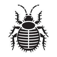 Stealthy Bed Bug silhouette, always one step ahead – Bed Bug illustration – Minimalist Bed Bug vector – Insect silhouette

