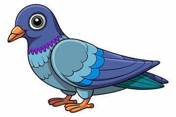 Cute Bird Vector Line Art – Cartoon Clipart Animal Logo Icon on White Background