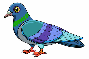 Cute Bird Vector Line Art – Cartoon Clipart Animal Logo Icon on White Background