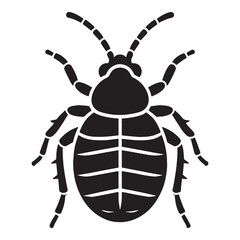 Persistent Bed Bug silhouette, a hard-to-kill household parasite – Bed Bug illustration – Minimalist Bed Bug vector – Insect silhouette


