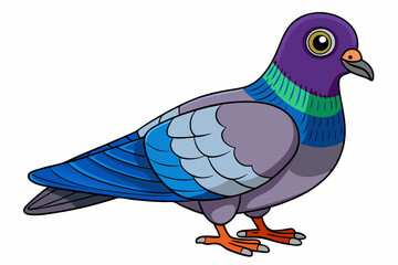 Cute Bird Vector Line Art – Cartoon Clipart Animal Logo Icon on White Background