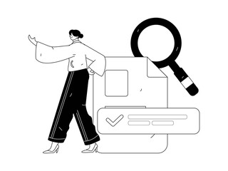 Flat vector illustration of business people operating work scene
