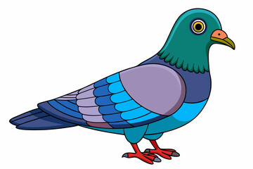 Cute Bird Vector Line Art – Cartoon Clipart Animal Logo Icon on White Background