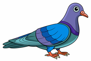 Cute Bird Vector Line Art – Cartoon Clipart Animal Logo Icon on White Background