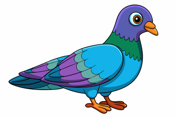 Cute Bird Vector Line Art – Cartoon Clipart Animal Logo Icon on White Background