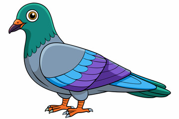 Cute Bird Vector Line Art – Cartoon Clipart Animal Logo Icon on White Background