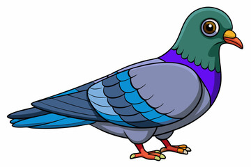 Cute Bird Vector Line Art – Cartoon Clipart Animal Logo Icon on White Background