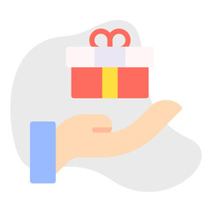 Fototapeta premium Hand over single vector illustration icon