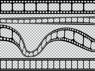 Movie Film strip vector set collection.