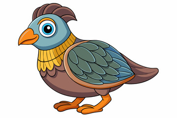 Cute Bird Vector Line Art – Cartoon Clipart Animal Logo Icon on White Background