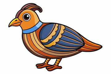 Cute Bird Vector Line Art – Cartoon Clipart Animal Logo Icon on White Background