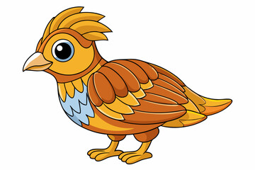 Cute Bird Vector Line Art – Cartoon Clipart Animal Logo Icon on White Background