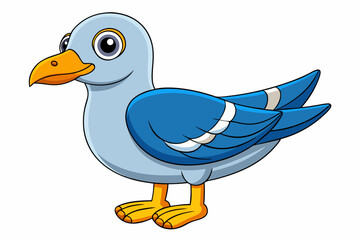 Cute Bird Vector Line Art – Cartoon Clipart Animal Logo Icon on White Background