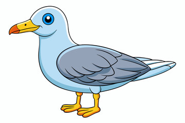 Cute Bird Vector Line Art – Cartoon Clipart Animal Logo Icon on White Background