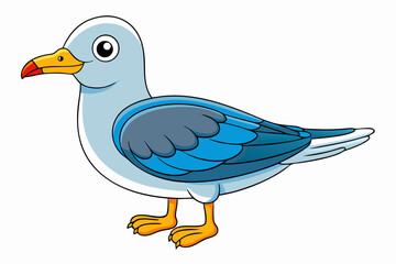 Cute Bird Vector Line Art – Cartoon Clipart Animal Logo Icon on White Background