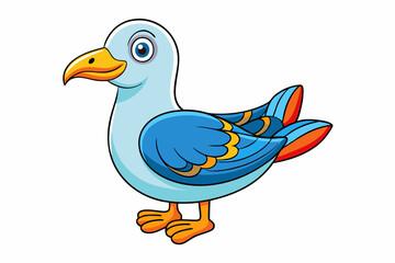 Cute Bird Vector Line Art – Cartoon Clipart Animal Logo Icon on White Background