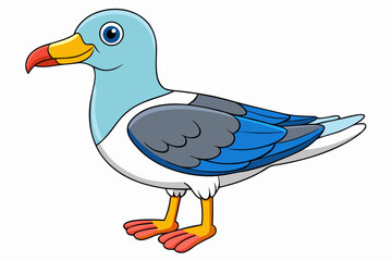 Cute Bird Vector Line Art – Cartoon Clipart Animal Logo Icon on White Background