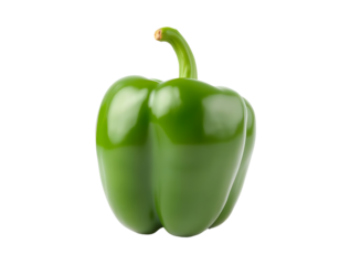 Fresh green bell pepper with shine
