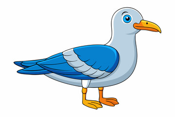 Cute Bird Vector Line Art – Cartoon Clipart Animal Logo Icon on White Background