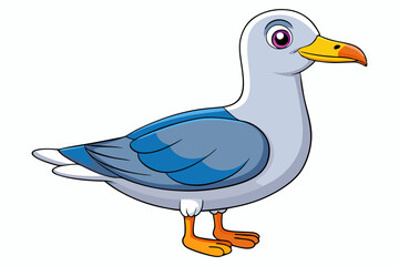 Cute Bird Vector Line Art – Cartoon Clipart Animal Logo Icon on White Background