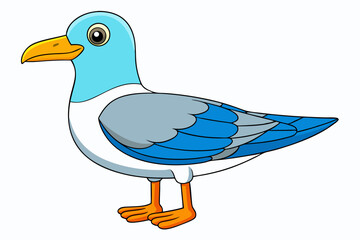 Cute Bird Vector Line Art – Cartoon Clipart Animal Logo Icon on White Background