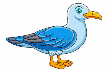 Cute Bird Vector Line Art – Cartoon Clipart Animal Logo Icon on White Background