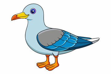 Cute Bird Vector Line Art – Cartoon Clipart Animal Logo Icon on White Background