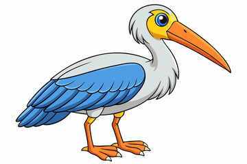 Cute Bird Vector Line Art – Cartoon Clipart Animal Logo Icon on White Background