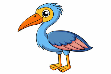 Cute Bird Vector Line Art – Cartoon Clipart Animal Logo Icon on White Background