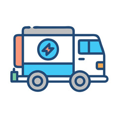  Distinctive power generator truck icon representation for transportation
