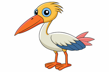 Cute Bird Vector Line Art – Cartoon Clipart Animal Logo Icon on White Background