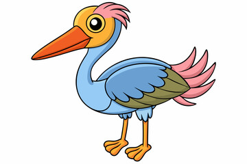 Cute Bird Vector Line Art – Cartoon Clipart Animal Logo Icon on White Background