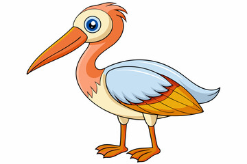 Cute Bird Vector Line Art – Cartoon Clipart Animal Logo Icon on White Background